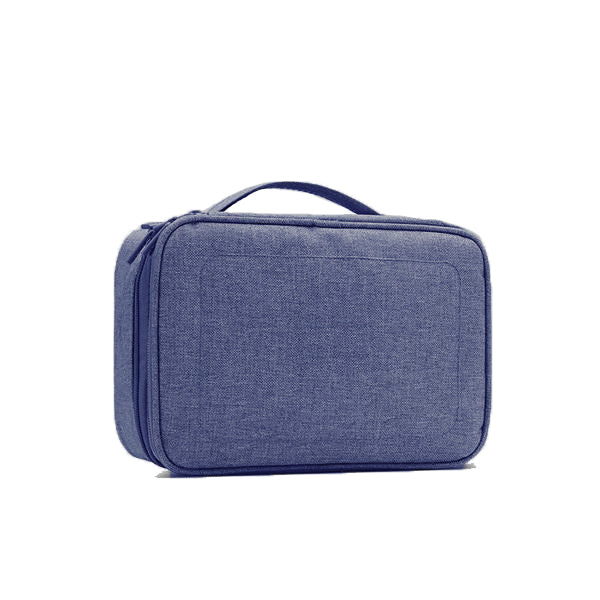 Cable Organizer Travel Case with Shelf - Blue