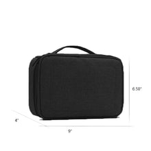 Load image into Gallery viewer, Cable Organizer Travel Case with Shelf - Black

