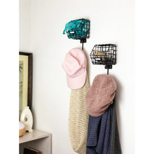 Load image into Gallery viewer, Coat Hook with metal basket
