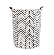 Load image into Gallery viewer, Fabric Basket Black and White Stripes
