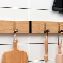 Load image into Gallery viewer, Natural Bamboo Folding Wall Hook - 5 Hooks
