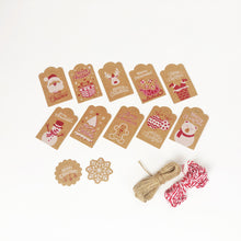 Load image into Gallery viewer, Kraft Paper Christmas Themed Gift Tags 120pc
