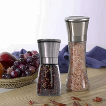 Load image into Gallery viewer, Glass Salt and Pepper manual Grinder 2pc Set
