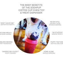 Load image into Gallery viewer, MKB medium coffee cup-chew toy and treat dispenser-red
