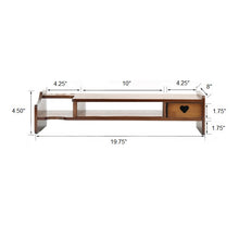Load image into Gallery viewer, Rustic Bamboo Monitor Stand with Drawer
