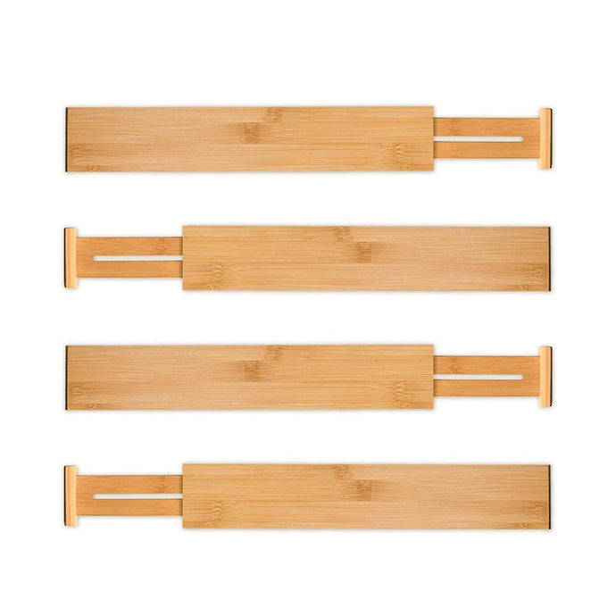 Drawer Expandable Dividers Bamboo 4pc