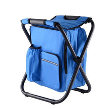 Load image into Gallery viewer, Folding Stool with Cooler Backpack - Blue
