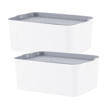 Load image into Gallery viewer, 2pc Stacking bins with lid-Medium-White
