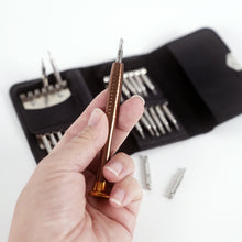 Load image into Gallery viewer, 25-in-1 manual screwdriver bit set with leather case

