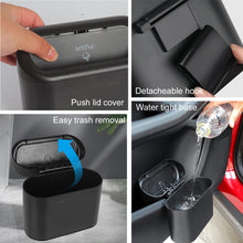 Load image into Gallery viewer, Car Mini Hanging Trash Bin with Push Lid Cover
