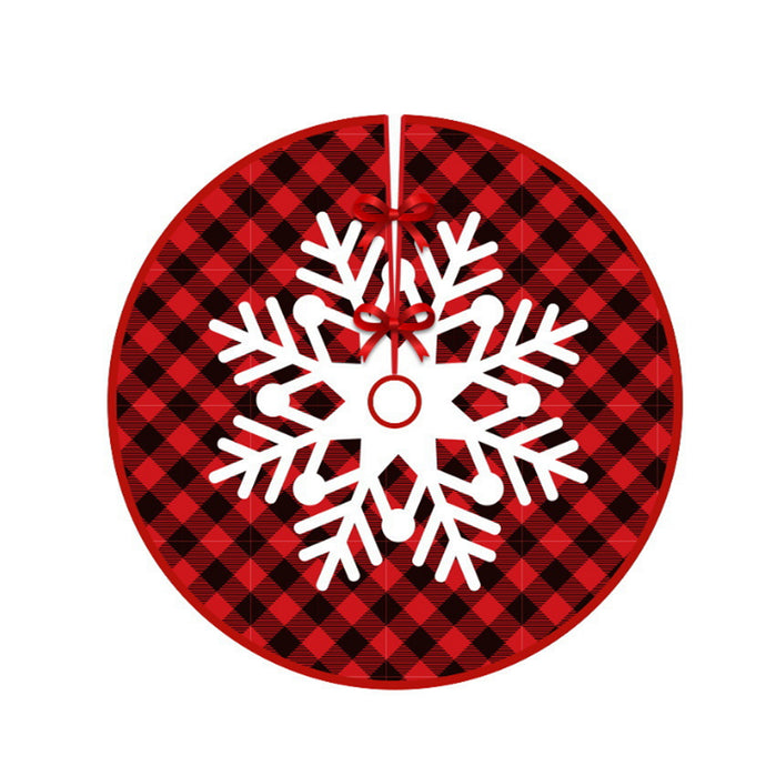 Christmas Tree Skirt Snowflake Christmas Plaid