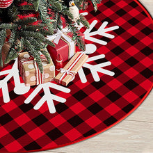 Load image into Gallery viewer, Christmas Tree Skirt Snowflake Christmas Plaid
