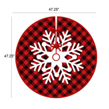 Load image into Gallery viewer, Christmas Tree Skirt Snowflake Christmas Plaid
