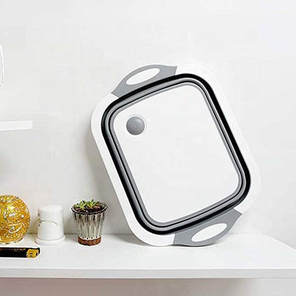Collapsible Cutting Board with Dish Tub and Drain