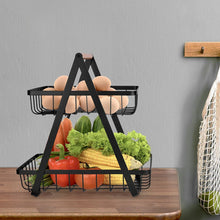 Load image into Gallery viewer, Fruit Basket Two-Tier Black
