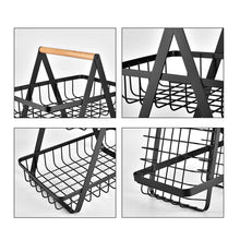 Load image into Gallery viewer, Fruit Basket Two-Tier Black
