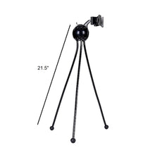 Load image into Gallery viewer, Globe spin Flexible Leg Tripod Phone Stand 21.5&quot;H - Black
