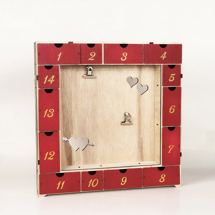 Valentine's Day Gift Galentine's Day Gift Double Heart Love Advent Calendar 14 Day Jewelry Box