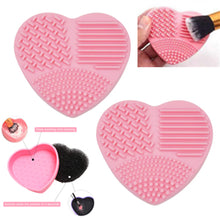 Load image into Gallery viewer, Heart shaped makeup brush cleaning tool in pink

