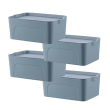 Load image into Gallery viewer, 4pc Stacking storage bins with Lid-Small-Blue
