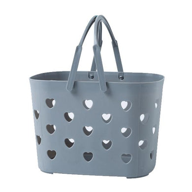 Storage Basket Large Hearts-Grey