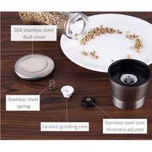 Load image into Gallery viewer, Glass Salt and Pepper manual Grinder 2pc Set
