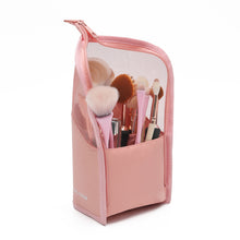 Load image into Gallery viewer, Travel makeup brush holder pink
