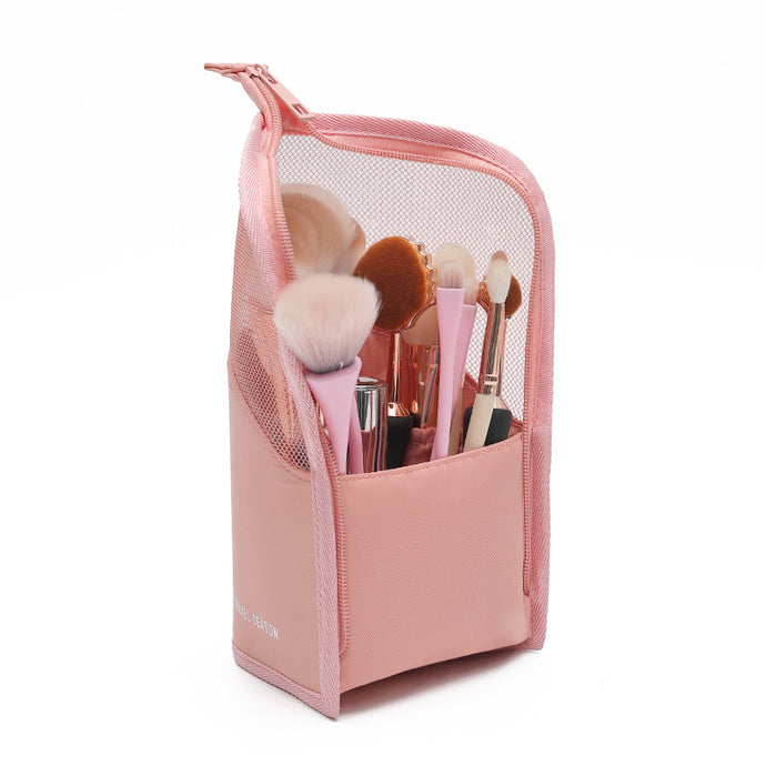 Travel makeup brush holder pink