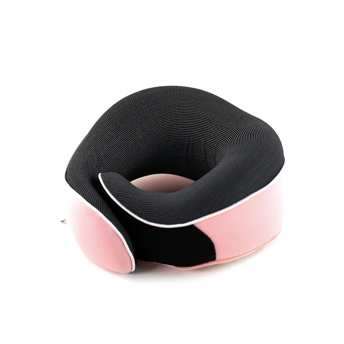 Travel Neck Pillow w/ Eye Mask & Ear Plugs - Memory Foam - PINK