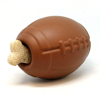 MKB large football chew toy and treat dispenser-brown