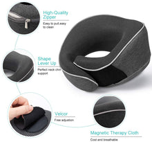 Load image into Gallery viewer, Travel Neck Pillow w/ Eye Mask &amp; Ear Plugs - Memory Foam - NAVY BLUE
